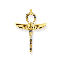 Load image into Gallery viewer, Thomas Sabo Sterling Silver Gold Plated Ankh Sign Beetle Black Pendant