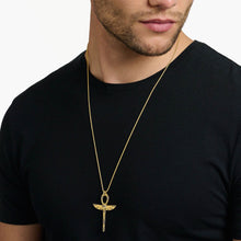 Load image into Gallery viewer, Thomas Sabo Sterling Silver Gold Plated Ankh Sign Beetle Black Pendant