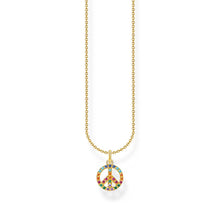 Load image into Gallery viewer, Thomas Sabo Sterling Silver Gold Plated Charm Club Rainbow Peace Pendant On Chain