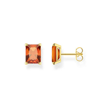 Load image into Gallery viewer, Thomas Sabo Sterling Silver Gold Plated Heritage Cognac CZ Stud Earrings