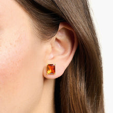 Load image into Gallery viewer, Thomas Sabo Sterling Silver Gold Plated Heritage Cognac CZ Stud Earrings