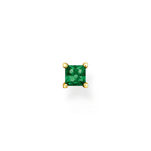 Load image into Gallery viewer, Thomas Sabo Sterling Silver Gold Plated Charm Club Princess Green CZ Single Earring
