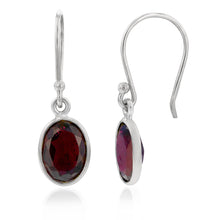 Load image into Gallery viewer, Sterling Silver 2.60ct Garnet Oval Earrings