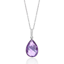 Load image into Gallery viewer, Sterling Silver 6.25ct Amethyst Pear Pendant on Chain