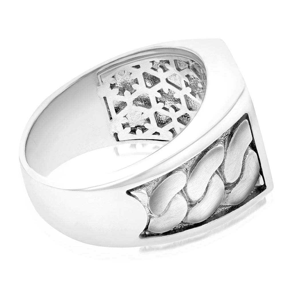 Sterling Silver Black Square Oynx Stone Fancy Rings Shiels Jewellers