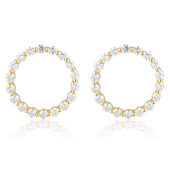 Georgini Gold Plated Sterling Silver Circle Of Life Large Stud Earrings