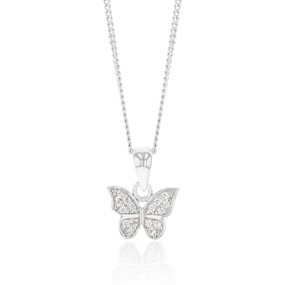 Sterling Silver Zirconia Butterfly Pendant Shiels Jewellers