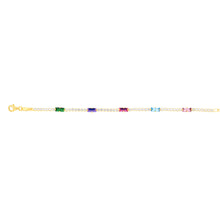 Load image into Gallery viewer, Sterling Silver Gold Plated Multicolour Beads 16+3cm Bracelet