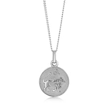 Load image into Gallery viewer, Sterling Silver Rhodium Plated Round Zodiac Leo Pendant