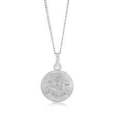 Load image into Gallery viewer, Sterling Silver Rhodium Plated Round Zodiac Capricorn Pendant