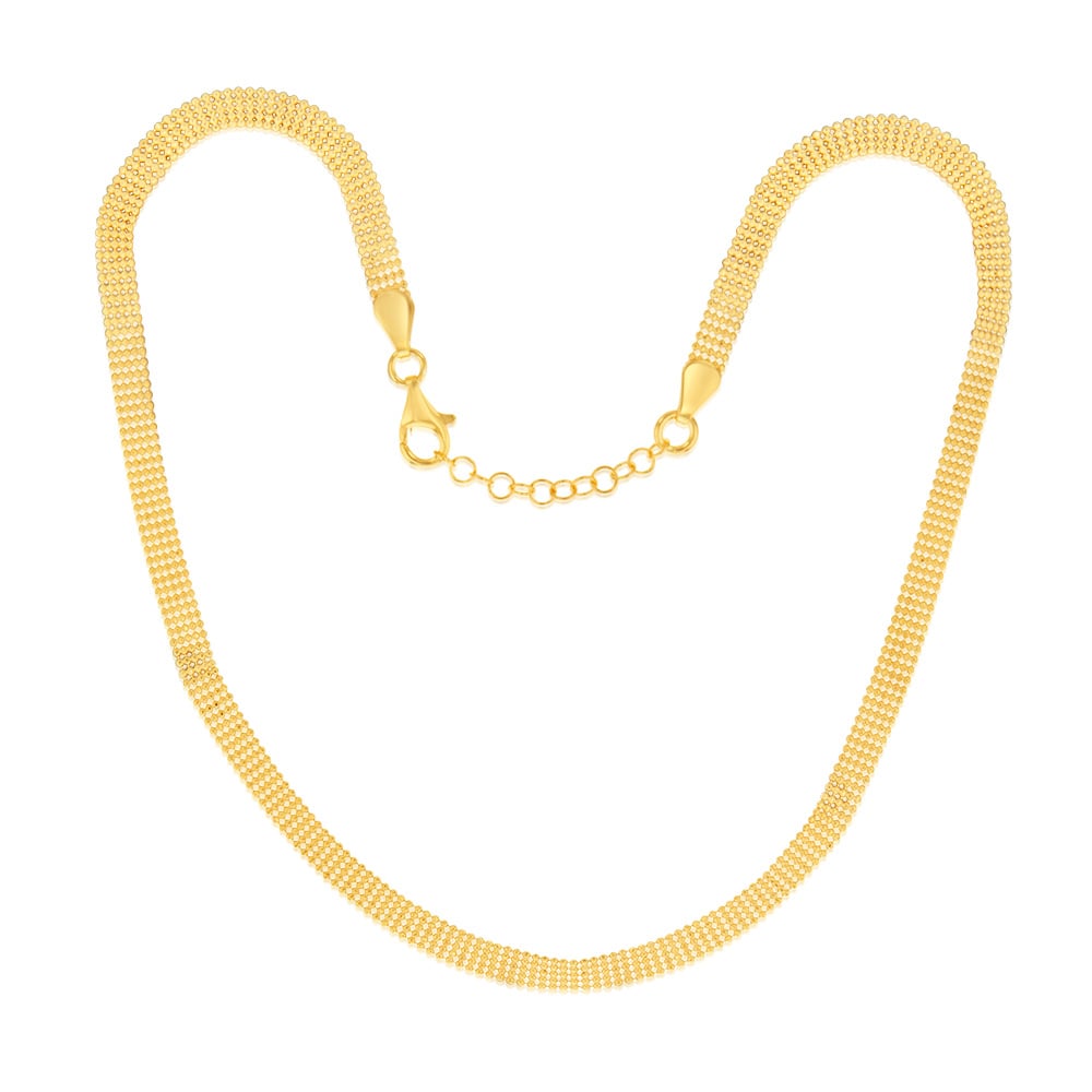 Sterling Silver Gold Plated Fancy 40cm Choker Chain
