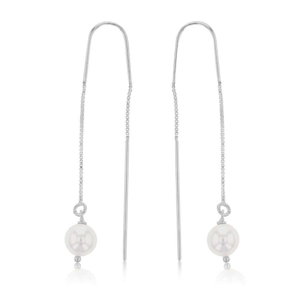 Sterling Silver Single Pearl Threader Earring Shiels Jewellers
