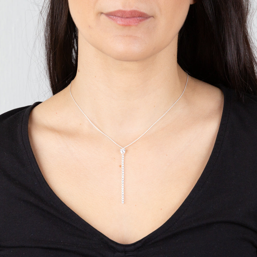 Sterling Silver Long Pendant On 45cm Chain Shiels Jewellers