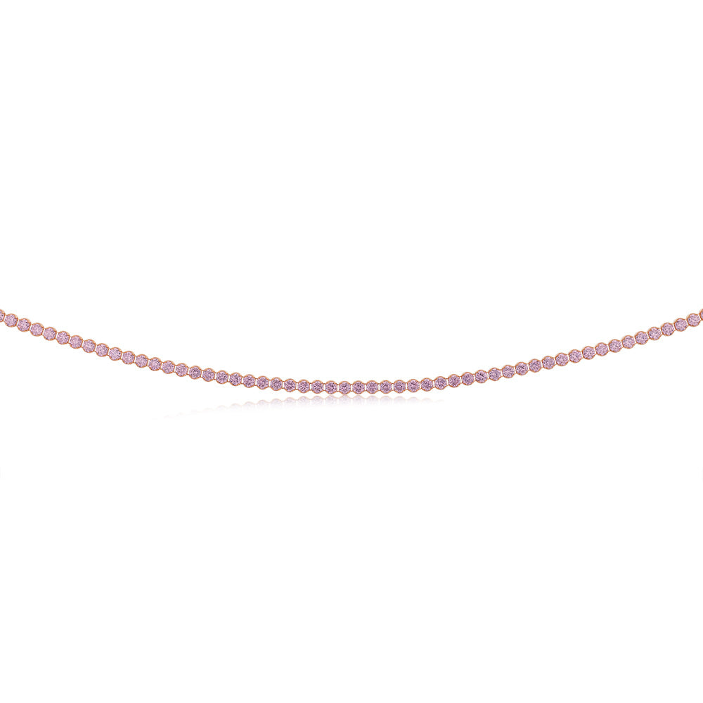 Sterling Silver Rose Gold Plated Fancy 40cm Choker Chain