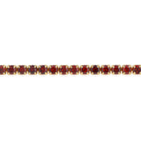 Sterling Silver Gold Plated Red Cubic Zirconia Adjustable Tennis Bracelet