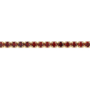 Sterling Silver Gold Plated Red Cubic Zirconia Adjustable Tennis Bracelet