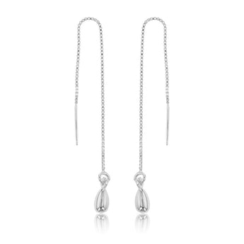 Sterling Silver Tear Drop Threader Earrings