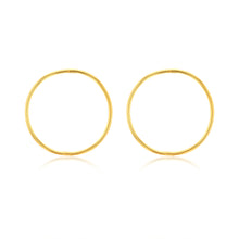 Load image into Gallery viewer, Sterling Silver Gold Plated Plain 25mm Sleeper Earrings