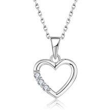 Load image into Gallery viewer, Sterling Silver Rhodium Plated Cubic Zirconia Open Heart Pendant