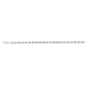 Sterling Silver Fancy Diamond Cut 19cm Bracelet