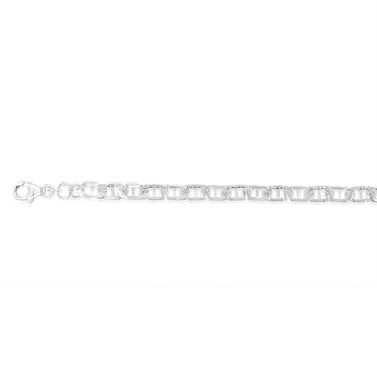 Sterling Silver Patterned Anchor 19cm Bracelet