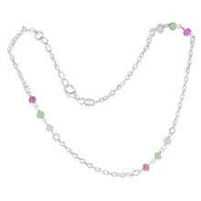 Load image into Gallery viewer, Sterling Silver Multicolour Beads 27cm Anklet
