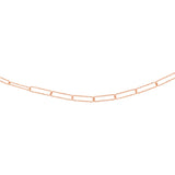 Sterling Silver Rose Gold Plated Textured Paperclip 41cm Chain