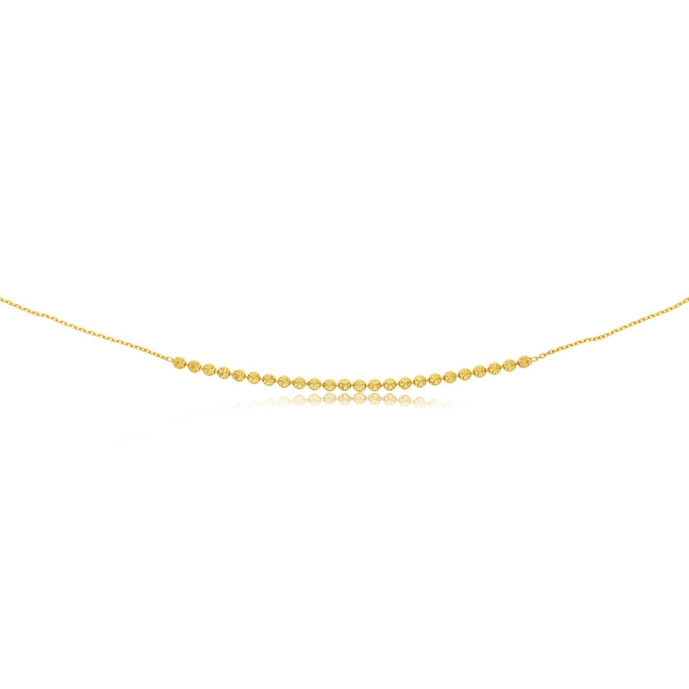 Sterling Silver Gold Plated Fancy Diamond Cut 42cm Chain