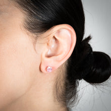 Load image into Gallery viewer, Sterling Silver Pink Cubic Zirconia Studs Earrings