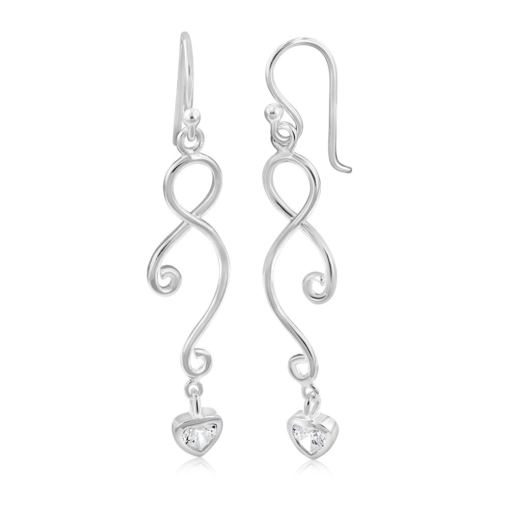 Anello Aperto Twisted In Argento Sterling Con Zirconia Cubica E Perla Anello Aperto Twisted In Argento Sterling Con Zirconia Cubica E Perla