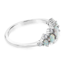 Load image into Gallery viewer, Sterling Silver Rhodium Plated Created White Opal Ring