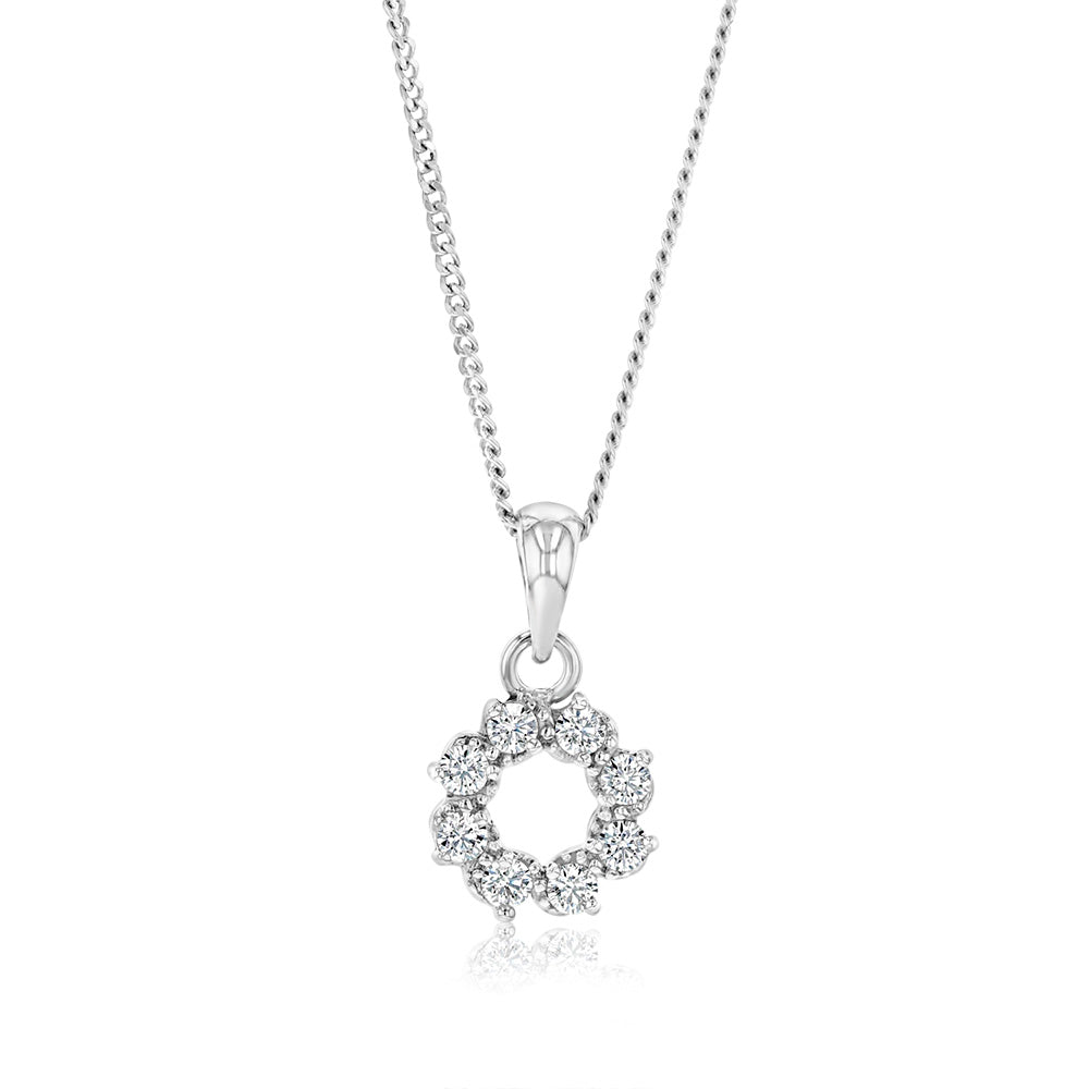 Sterling Silver Cubic Zirconia Circle Of Life Pendant
