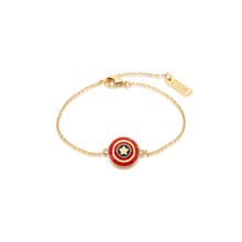 Load image into Gallery viewer, Disney Sterling Silver 14ct Gold Plated Captain America Enamel 19cm Bracelet