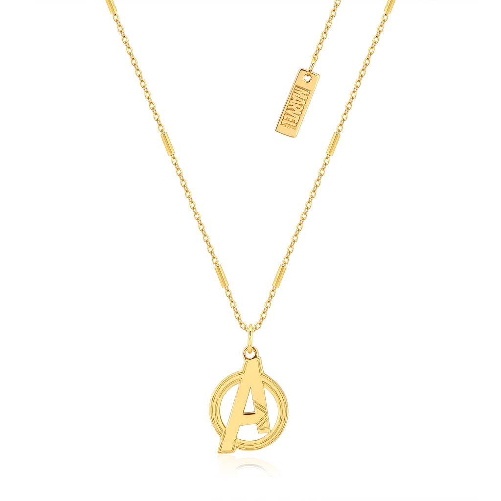 Disney Sterling Silver 14ct Gold Plated The Avengers Pendant On 45cm Chain