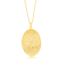 Load image into Gallery viewer, Sterling Silver Gold Plated Engraved Oval Locket