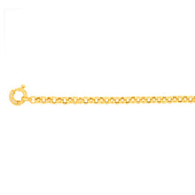 Load image into Gallery viewer, Sterling Silver Yellow Gold Plated Cubic Zironica Bolting 19cm Belcher Bracelet