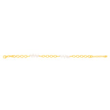 Sterling Silver Gold Plated Fresh Water Pearls And Fancy Links 16+3cm Bracelet