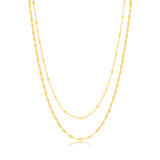 Sterling Silver Gold Plated Fancy Double Layer 38+5cm Chain