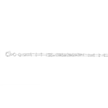 Sterling Silver Fancy U Link 19cm Bracelet