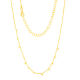 Sterling Silver Gold Plated Star Charms On 32+10cm Chain