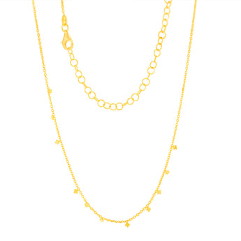Sterling Silver Gold Plated Star Charms On 32+10cm Chain