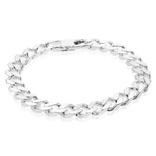 Load image into Gallery viewer, Sterling Silver Curb Bevelled 21cm Bracelet