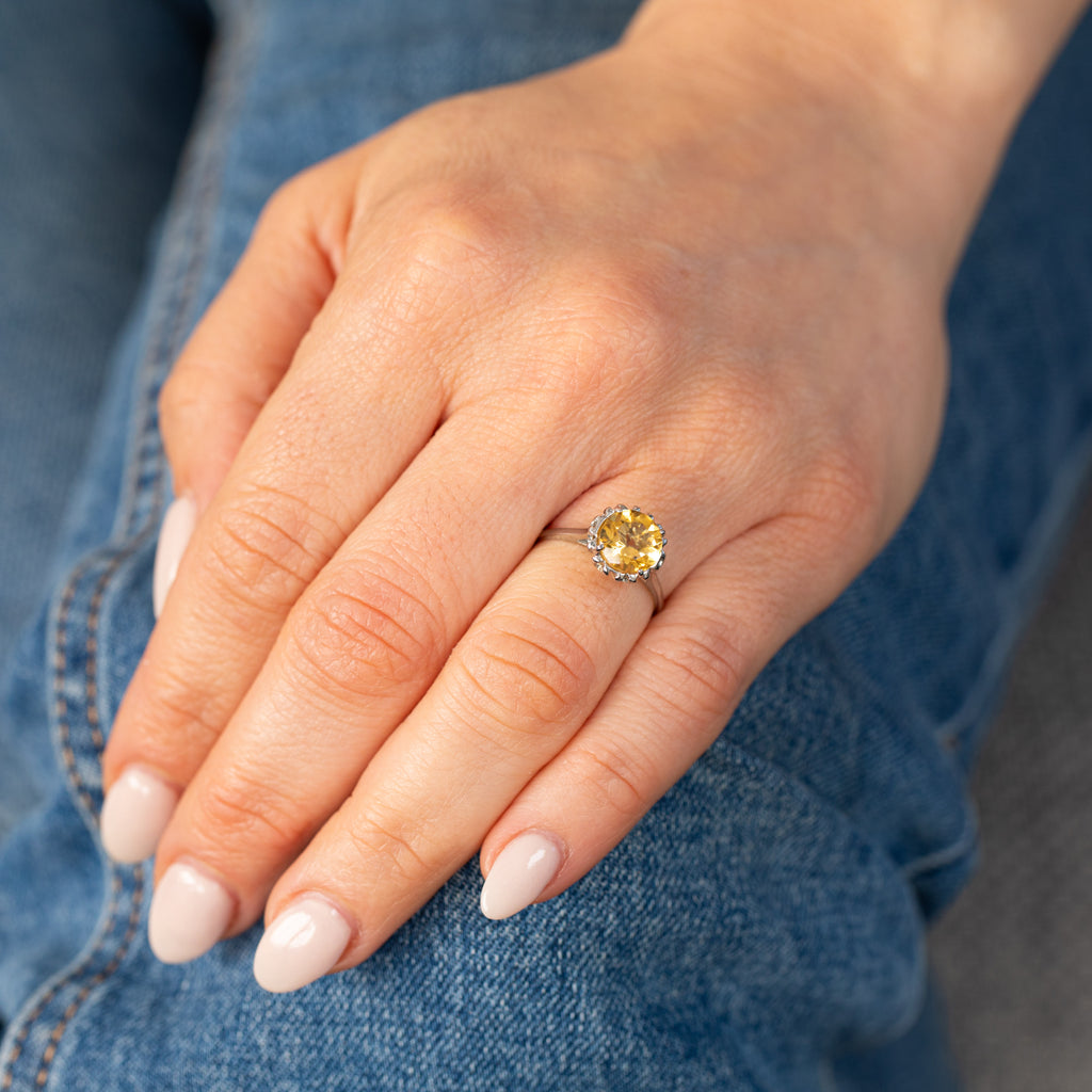 Sterling Silver Round Citrine Fancy Ring – Shiels Jewellers
