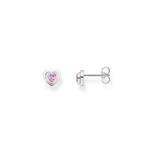 Load image into Gallery viewer, Thomas Sabo Sterling Silver Cosmic Heart Pink CZ Stud Earrings