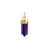 Thomas Sabo Gold Plated Sterling Silver Cosmic Synthetic Amethyst Crystal Pendant