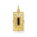 Thomas Sabo Gold Plated Sterling Silver Cosmic Black Onyx Snake Pendant