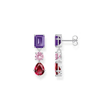 Load image into Gallery viewer, Thomas Sabo Sterling Silver Heritage Synthetic Amethyst CZ Drop Earrings