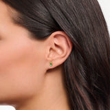 Thomas Sabo Gold Plated Sterling Silver Crocodile Rock Green Stud Earrings