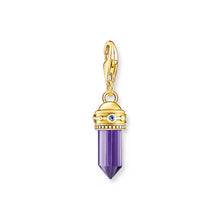 Load image into Gallery viewer, Thomas Sabo Gold Plated Sterling Silver Charmista Purple Crystal CZ Charm