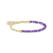 Load image into Gallery viewer, Thomas Sabo Gold Plated Sterling Silver Charmista Amethyst Bead 19cm Charm Bracelet